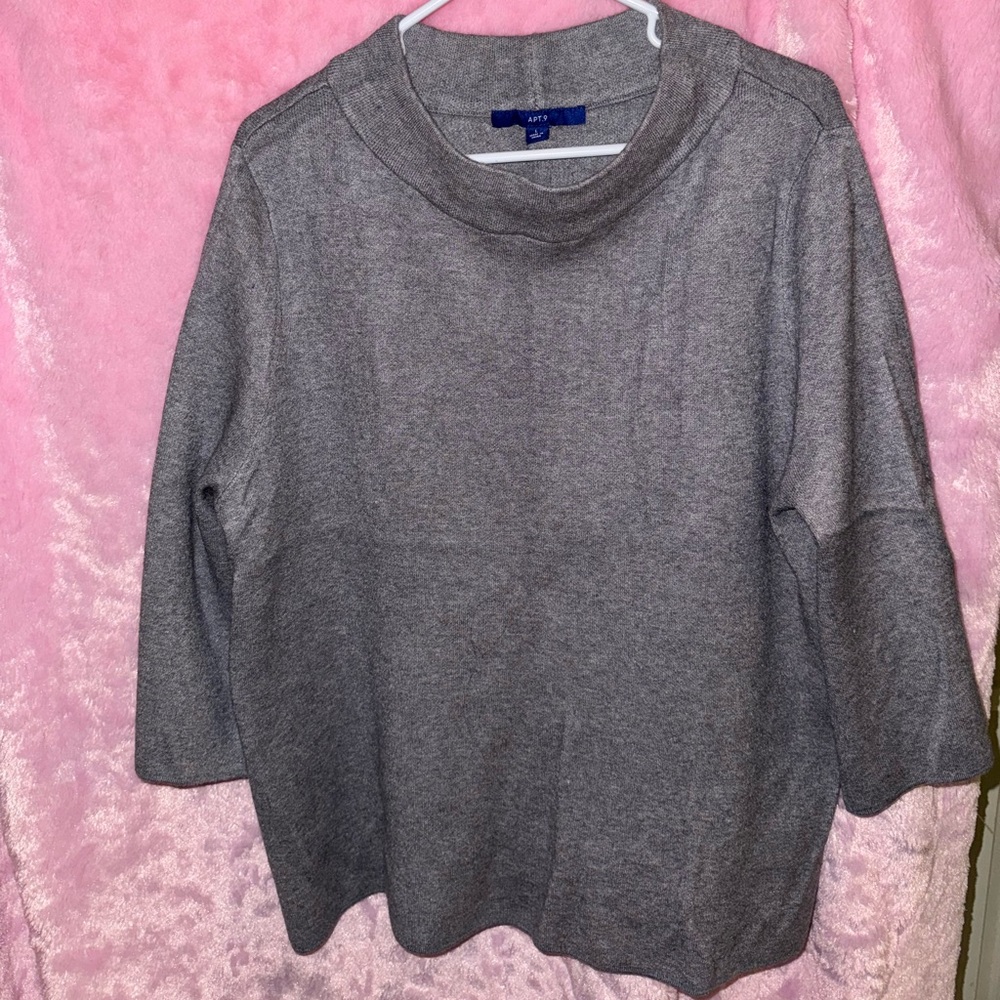 Apt. 9 Charcoal Gray Long Sleeve Top